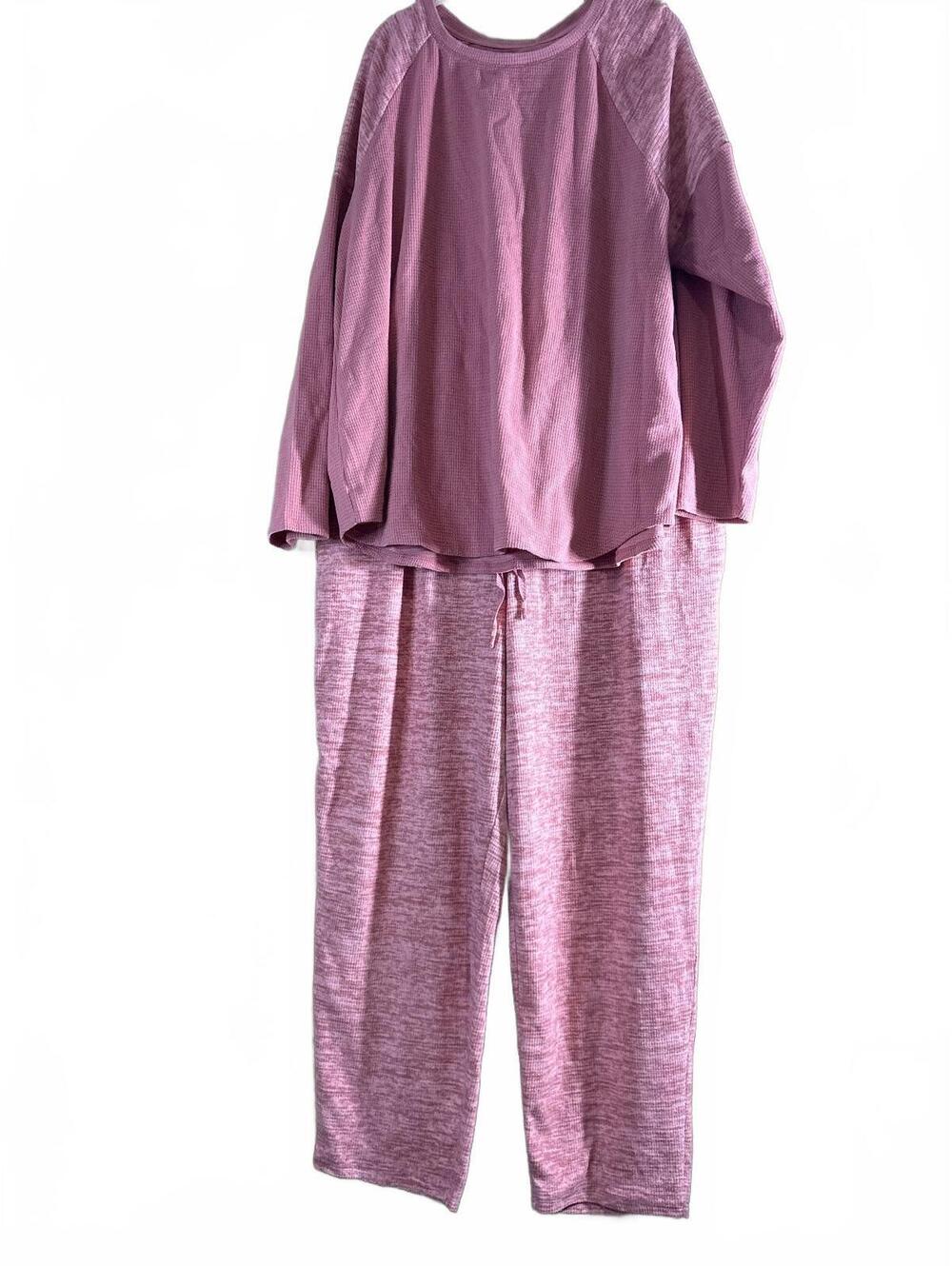 HC1265 ComfortCode by Cuddl Duds Cozy Two-Piece Lounge Set in Pink and Mauve